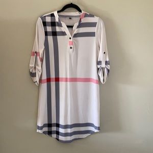 Burberry print style shirt dress